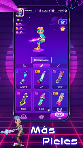 Captura de pantalla de Rainbow Surfer: Dúo de Colores