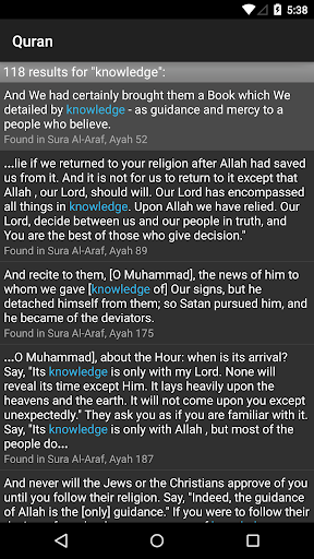 Captura de pantalla de Quran for Android