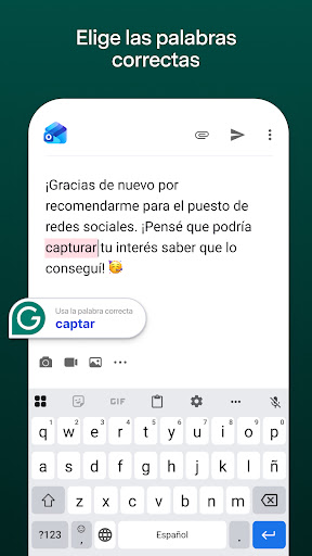 Captura de pantalla de Grammarly: escritura con IA