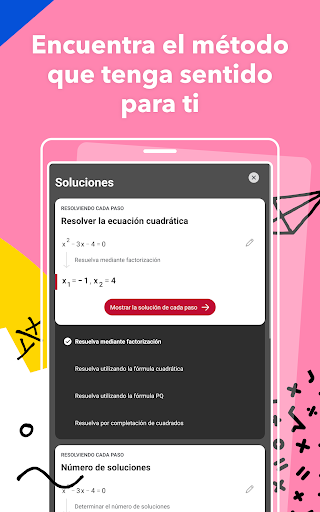Captura de pantalla de Photomath