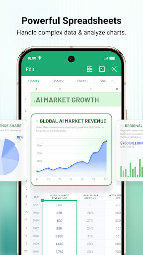 Captura de pantalla de WPS Office: PDF, Word, Excel