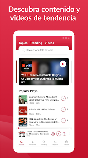 Captura de pantalla de App de podcast: Player FM