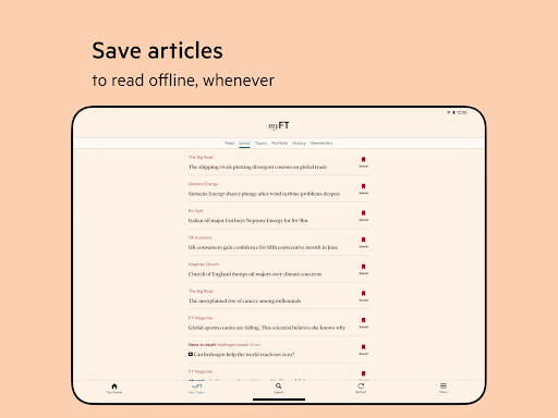 Captura de pantalla de Financial Times: Business News