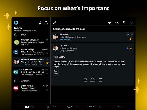 Captura de pantalla de AOL: Email News Weather