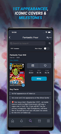Captura de pantalla de Key Collector Comics