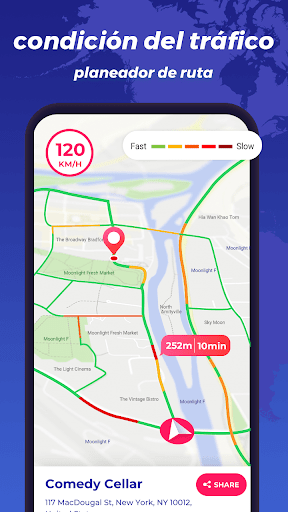 Captura de pantalla de GPS mapa navegación, ubicación