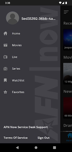 Captura de pantalla de AFN Now