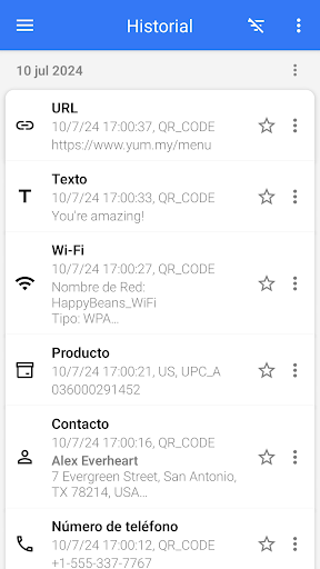 Captura de pantalla de Lector de código QR