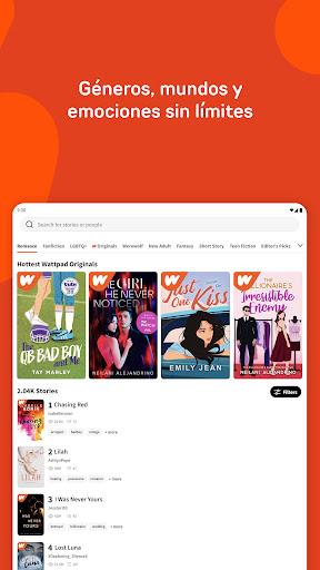 Captura de pantalla de Wattpad - Lee y Escribe