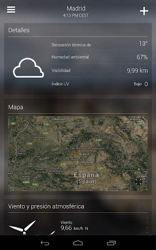 Captura de pantalla de Yahoo Tiempo
