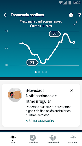 Captura de pantalla de Fitbit