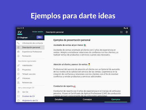 Captura de pantalla de Currículum Vítae - CV Engineer