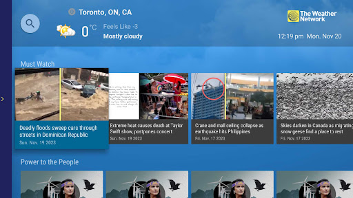 The Weather Network TV App screenshot