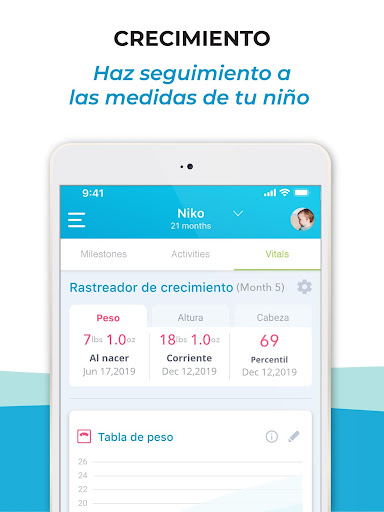 Captura de pantalla de BabySparks - Actividades y Log