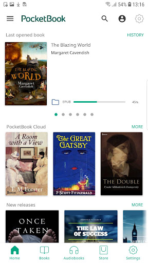 Captura de pantalla de PocketBook libro