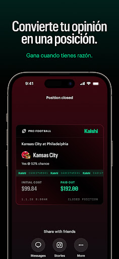 Captura de pantalla de Kalshi: Opera Deportes