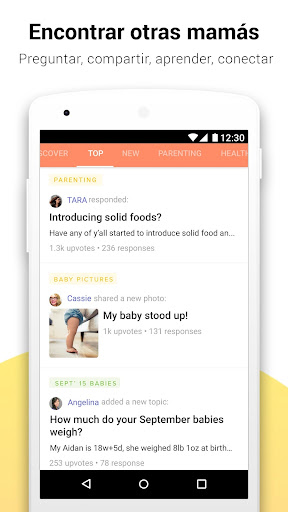 Captura de pantalla de Glow Baby para la lactancia