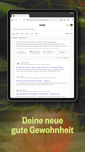Ecosia Klimapositiver Browser Screenshot