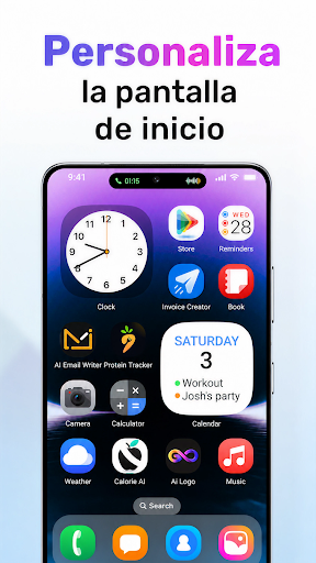 Captura de pantalla de Tema y pantalla de bloqueo