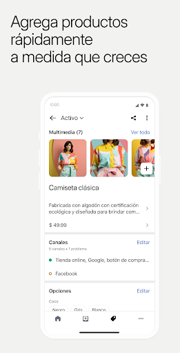 Captura de pantalla de Shopify, tu tienda online