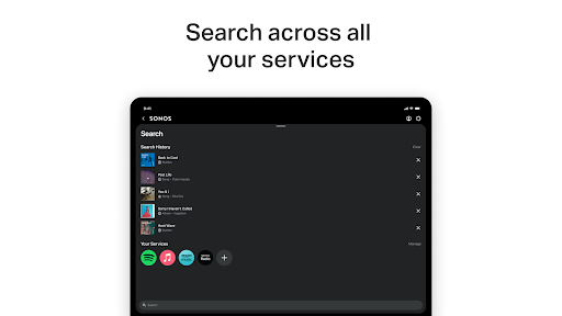 Captura de pantalla de Sonos