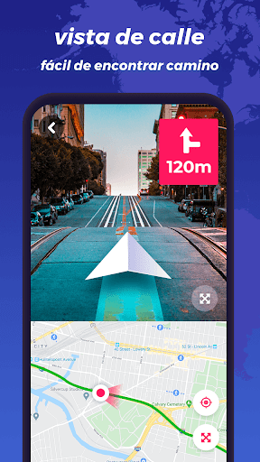 Captura de pantalla de GPS mapa navegación, ubicación