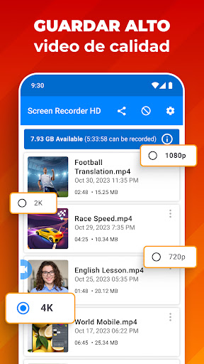Captura de pantalla de Grabación de pantalla y video