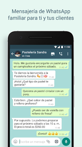 Captura de pantalla de WhatsApp Business