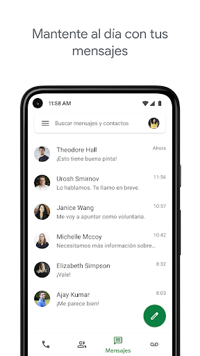 Captura de pantalla de Google Voice
