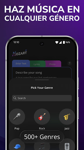 Captura de pantalla de Mozart IA: Generador de Música