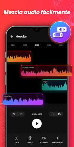 Captura de pantalla de Editor de Música, Cortar Audio