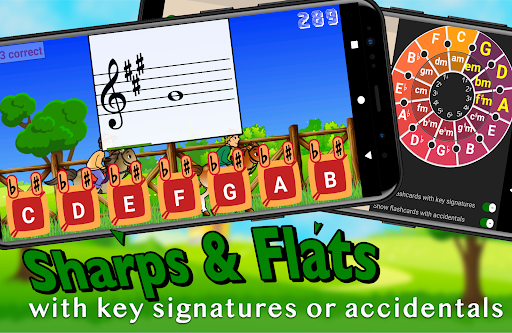 Captura de pantalla de Flashnote Derby- music notes!