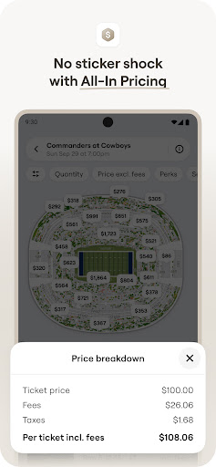 Captura de pantalla de SeatGeek – Tickets to Events