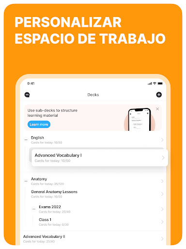 Captura de pantalla de Noji: Flashcads de estudio