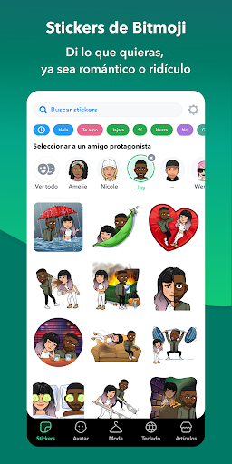 Captura de pantalla de Bitmoji