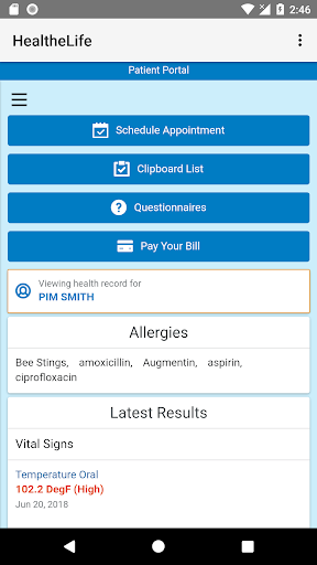 Captura de pantalla de HealtheLife