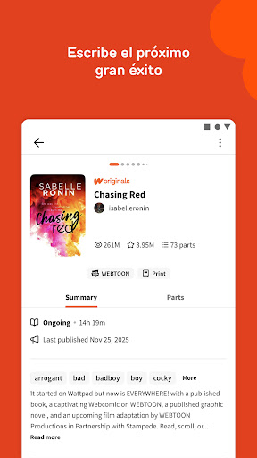 Captura de pantalla de Wattpad - Lee y Escribe