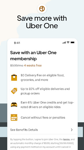 Captura de pantalla de Uber - Request a ride