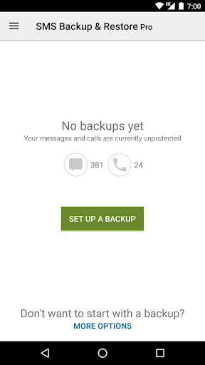 Captura de pantalla de SMS Backup & Restore Pro