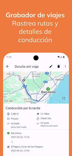 Captura de pantalla de Fuelio:Precios del combustible