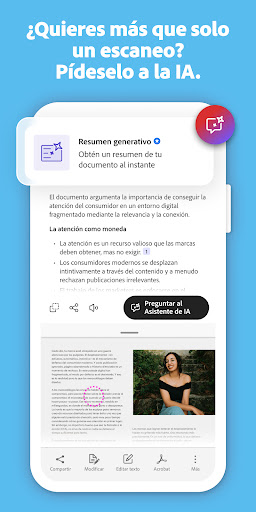 Captura de pantalla de Adobe Scan: escáner PDF con IA