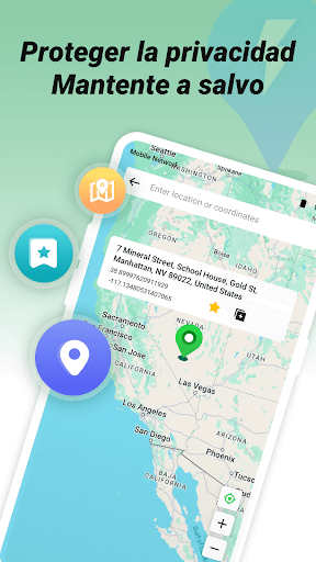 Captura de pantalla de FlashGo: cambiar ubicación GPS