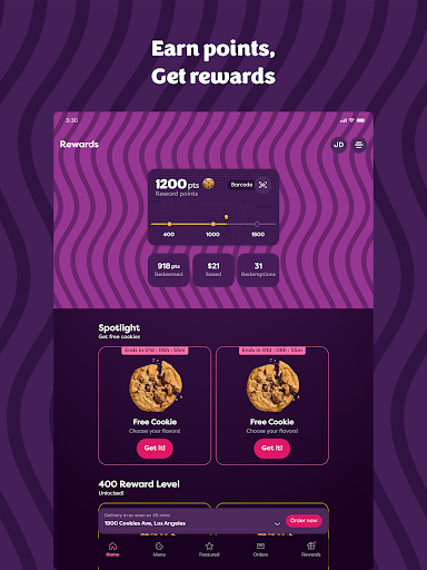 Captura de pantalla de Insomnia Cookies