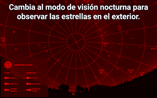 Captura de pantalla de Stellarium - Mapa estelar
