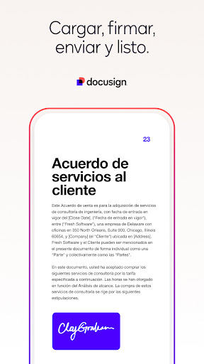 Captura de pantalla de Docusign