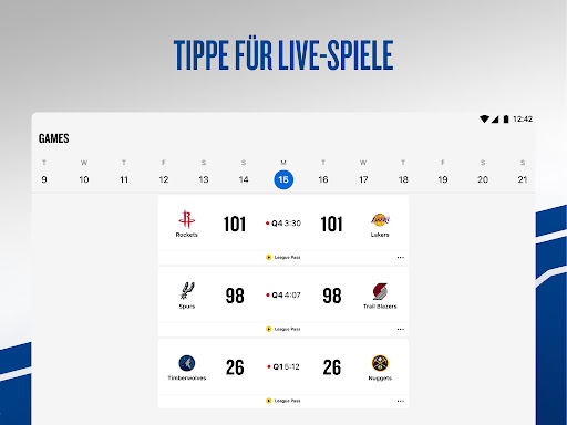 NBA: Live-Spiele & Spielstände Screenshot