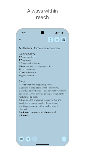 Captura de pantalla de Google Keep: notas y listas