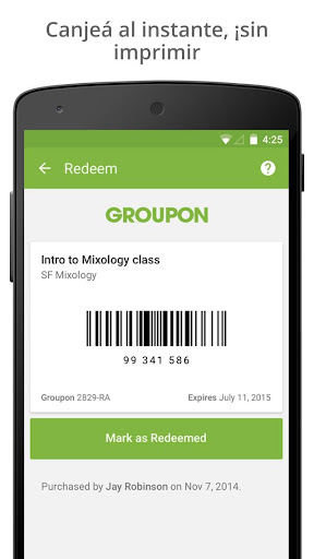 Captura de pantalla de Groupon: compra nuevas ofertas