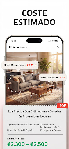 Captura de pantalla de SnapHome: Presupuesto Estimado