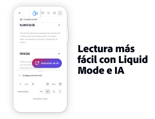 Captura de pantalla de Adobe Acrobat Reader para PDF
